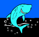 Dibujo Tiburón pintado por daniiiiiiiii