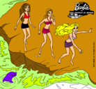 Dibujo Barbie y sus amigas en la playa pintado por miren