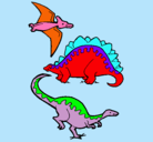 Dibujo Tres clases de dinosaurios pintado por jesuspineda