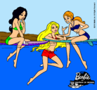 Dibujo Barbie y sus amigas pintado por monina