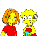 Dibujo Sakura y Lisa pintado por prostituta