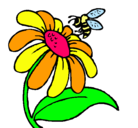 Dibujo Margarita con abeja pintado por LLLLLLLLLLLL