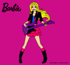 Dibujo Barbie guitarrista pintado por malennna