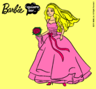 Dibujo Barbie vestida de novia pintado por dayanara