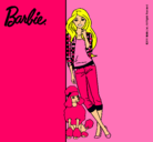 Dibujo Barbie con cazadora de cuadros pintado por dayanara