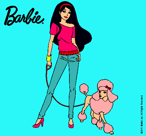 Dibujo Barbie con look moderno pintado por naovb