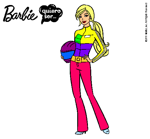 Dibujo Barbie piloto de motos pintado por Akire76