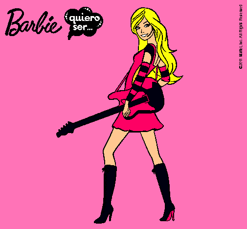Dibujo Barbie la rockera pintado por dayanara