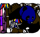 Dibujo Oso panda y bambú pintado por izaaaa
