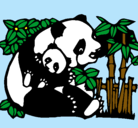Dibujo Mama panda pintado por tutu