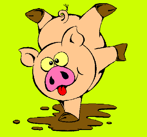 Dibujo Cerdito jugando pintado por monsybays