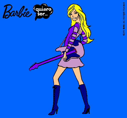 Dibujo Barbie la rockera pintado por gabixbravo