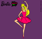 Dibujo Barbie bailarina de ballet pintado por magia