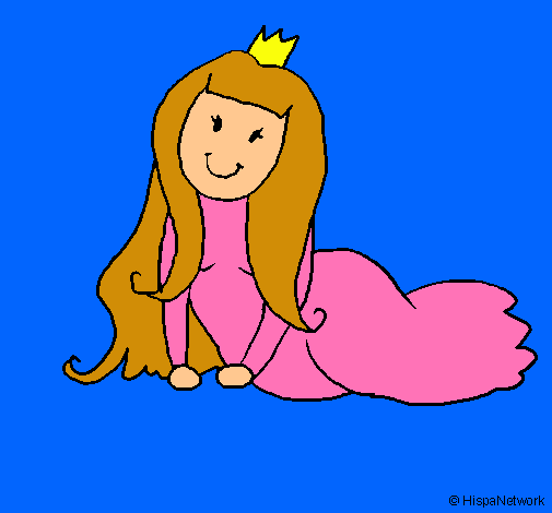 Dibujo Princesa contenta pintado por caro1246