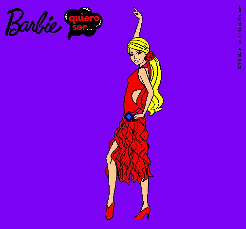 Dibujo Barbie flamenca pintado por naty10