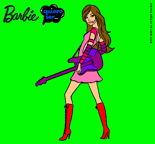 Dibujo Barbie la rockera pintado por selenacam