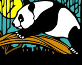 Dibujo Oso panda comiendo pintado por rosalinda1