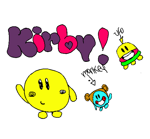 Dibujo Kirby 4 pintado por dedany