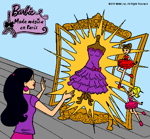 Dibujo El vestido mágico de Barbie pintado por Amadix
