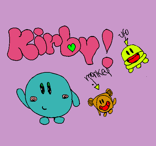 Dibujo Kirby 4 pintado por gusano1