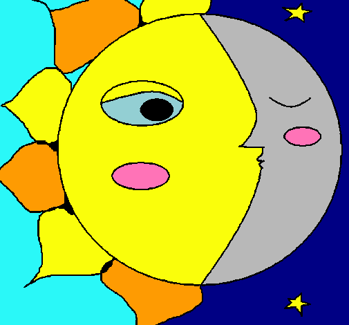 Dibujo Sol y luna 3 pintado por michelletp