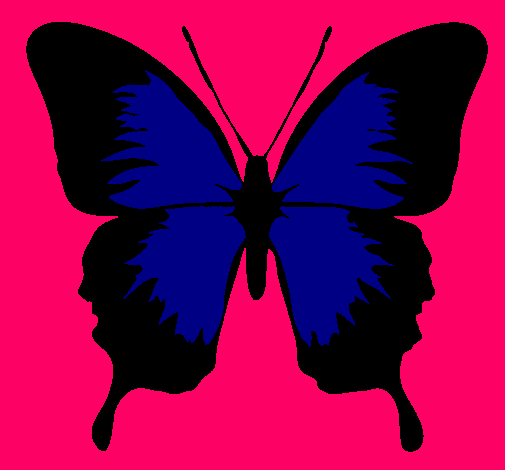 Dibujo Mariposa con alas negras pintado por brichuuuuu