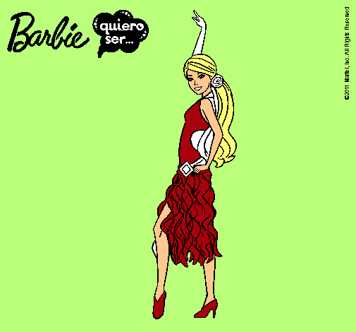 Dibujo Barbie flamenca pintado por ekaterine