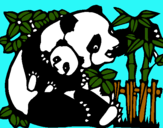 Dibujo Mama panda pintado por gimi