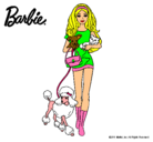 Dibujo Barbie con sus mascotas pintado por perritos
