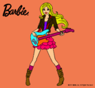 Dibujo Barbie guitarrista pintado por danielo