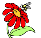 Dibujo Margarita con abeja pintado por aris