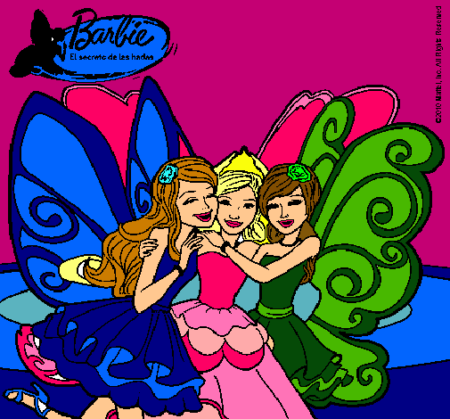 Dibujo Barbie y sus amigas en hadas pintado por peque1mola