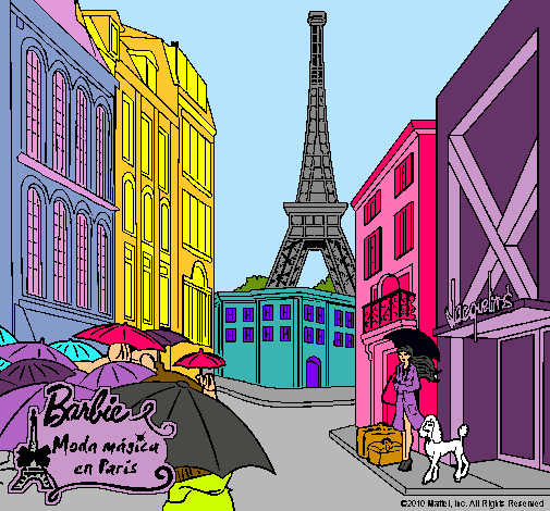 Dibujo Barbie en la Torre Eiffel pintado por Amadix
