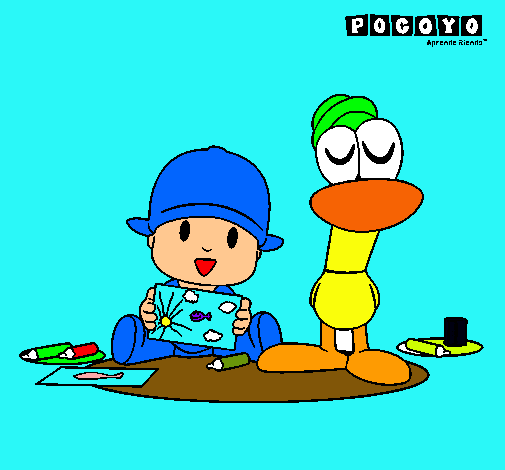 Dibujo Pocoyó y Pato pintado por ilias10