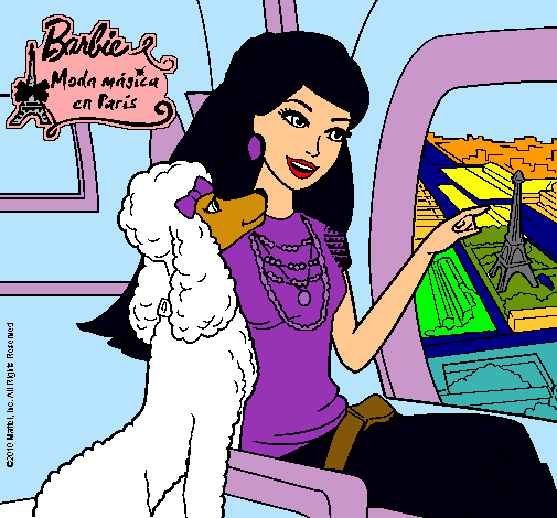 Dibujo Barbie llega a París pintado por Amadix