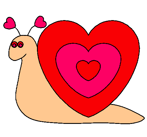 Dibujo Caracol corazón pintado por karl