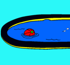 Dibujo Pelota en la piscina pintado por milidelutier