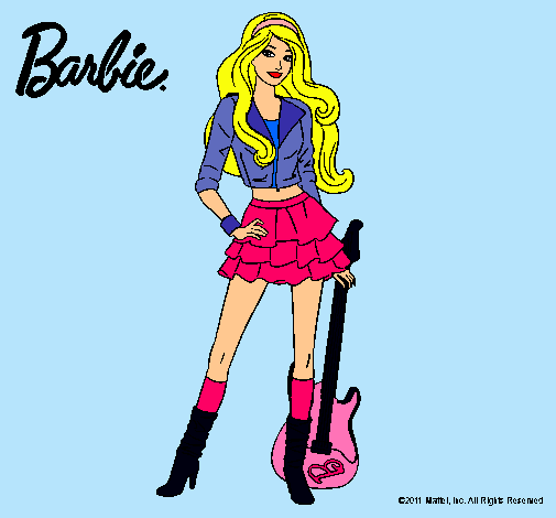 Dibujo Barbie rockera pintado por andreea24