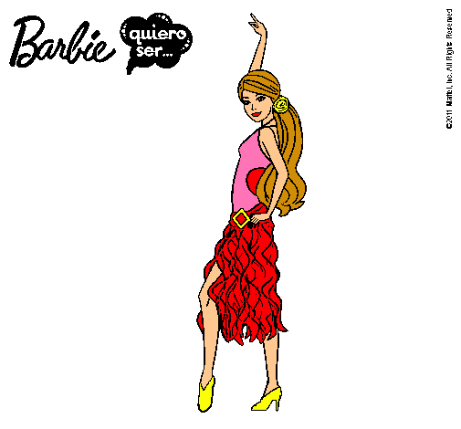 Dibujo Barbie flamenca pintado por naipí