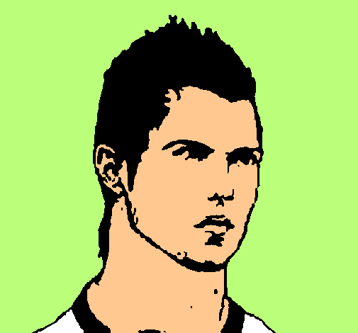 Dibujo CR7 pintado por holaa