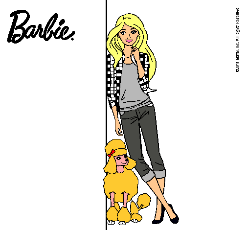 Dibujo Barbie con cazadora de cuadros pintado por vanetxu