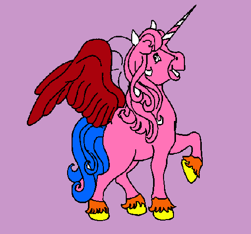 Dibujo Unicornio con alas pintado por BUCANERA_ISSI