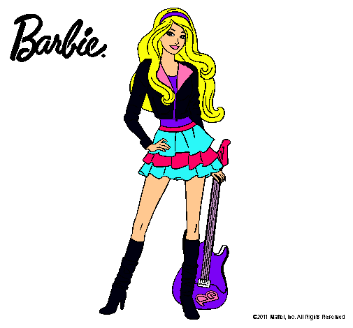 Dibujo Barbie rockera pintado por LAURACAMINO