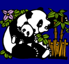Dibujo Mama panda pintado por lola120