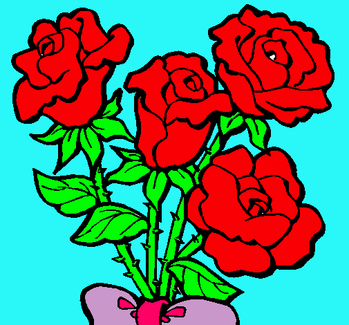 Dibujo Ramo de rosas pintado por melany1998