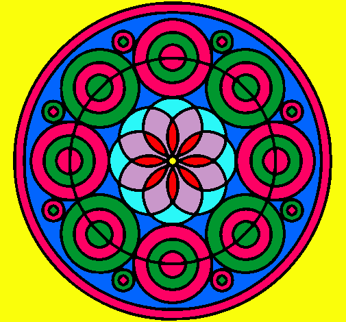 Dibujo Mandala 35 pintado por 3l3na