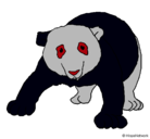 Dibujo Oso panda pintado por caridad
