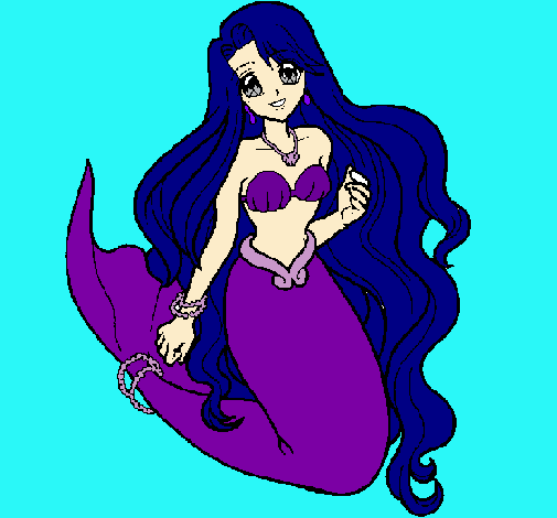 Dibujo Sirenita pintado por hina