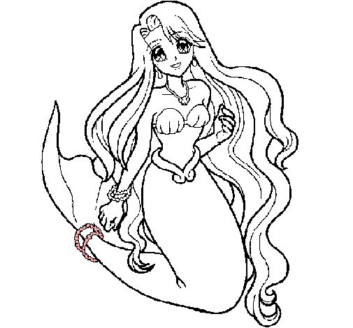 Dibujo Sirenita pintado por faviola