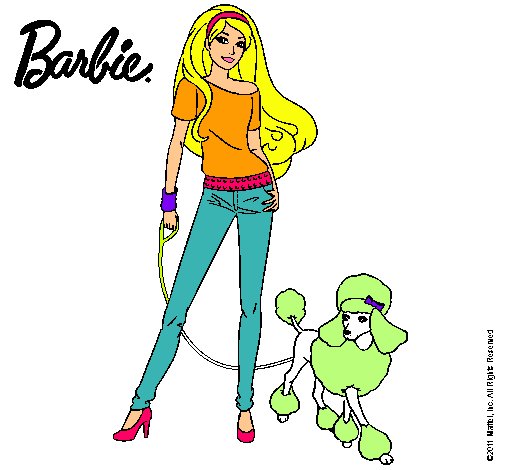 Dibujo Barbie con look moderno pintado por vanetxu